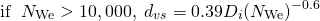 \begin{equation*} {\rm if}\;\; N_{\rm We} >10,000,\; d_{vs}=0.39D_i(N_{\rm We})^{-0.6} \end{equation*}