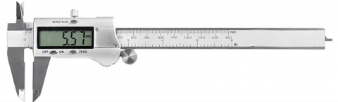 A digital caliper, one instrument used in collecting sample from a population.