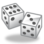 Two dice, one with 6-face up and the other with 3-face up to show the equal chance of any face being up.