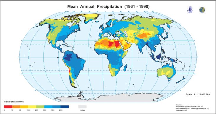 map of global precipitation