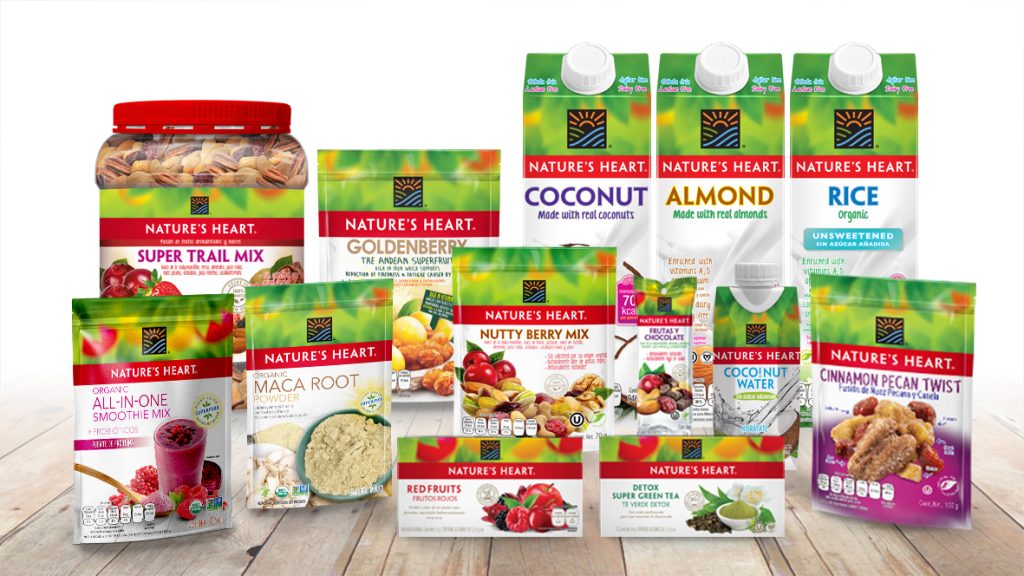 A variety of food products made by the same manufacturer.