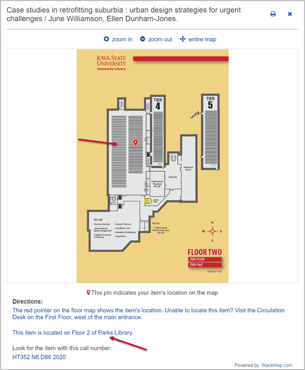 Map of floor 2, tiers 4 and 5; includes directions if you are unable to find the item.