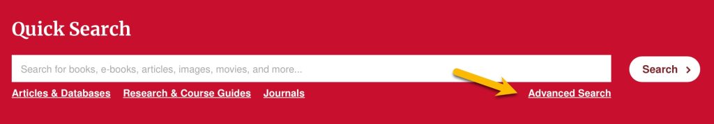 Advanced search link in Quick Search