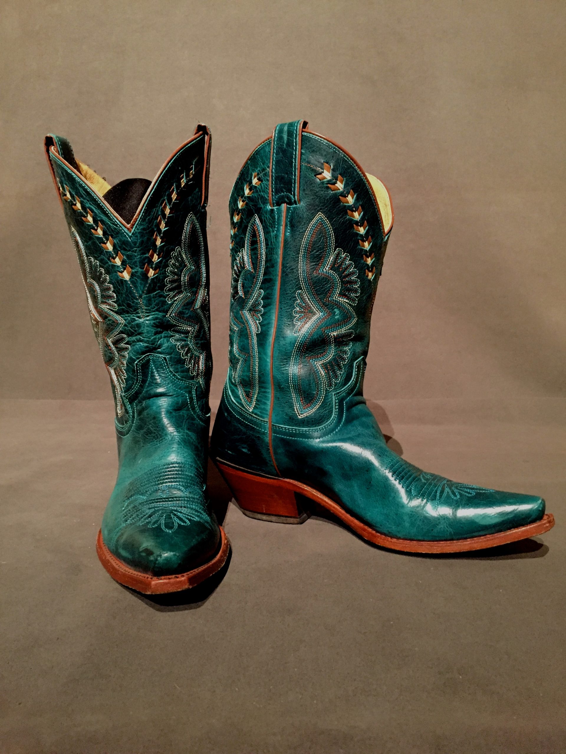 Teal cowboy boot