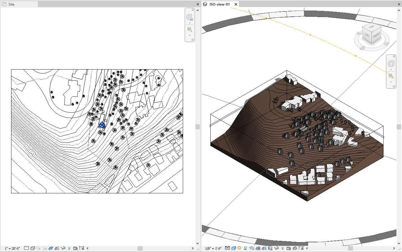 It shows the Session highlight presenting the Eames house site plan and the 3D modeling. This is the expected result at the end of this lecture.