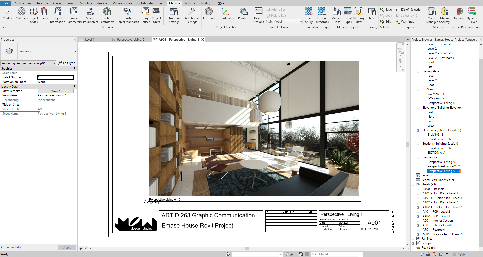 rendered floor plan revit