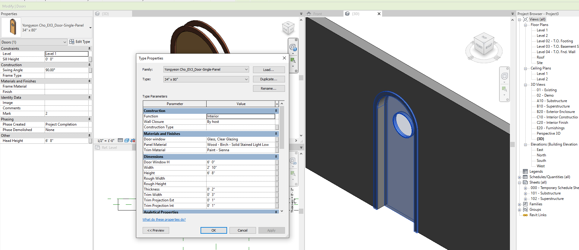 It demonstrates the final look in a revit project.