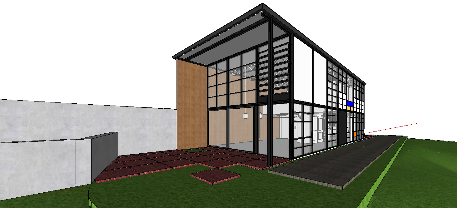 It is the final expected result at the end of this lecture. It is an exterior rendering from SketchUp.