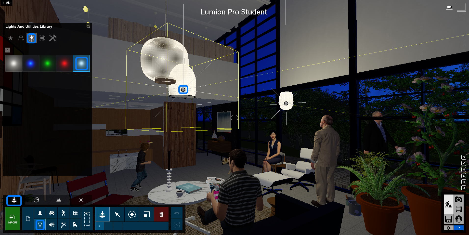 It indicates how to add a Lumion lighting source to a lighting fixture.