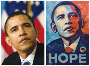 Obama poster and photo