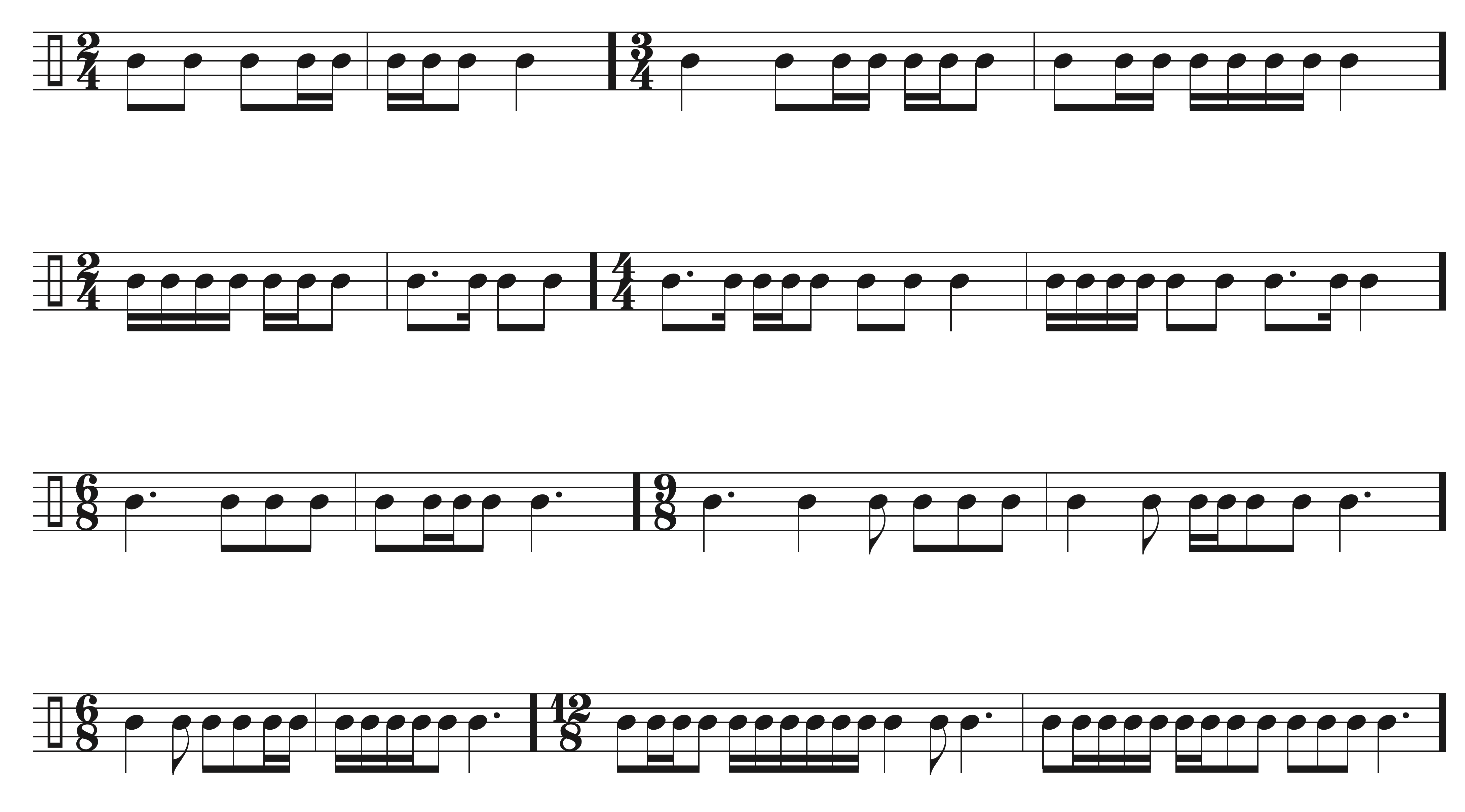 Basics of Meter Sight Singing exercise example