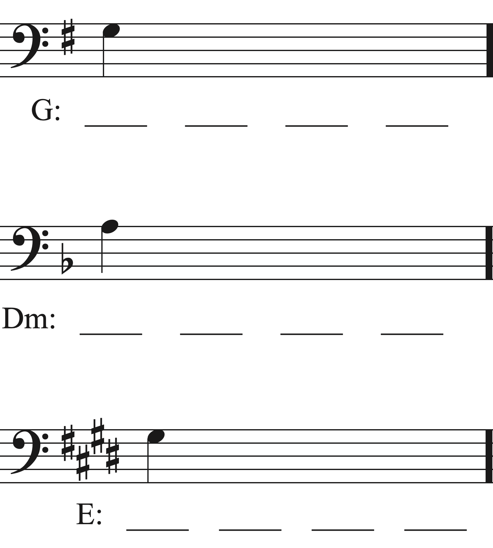 Part Writing 7th Chords Aural Training exercise example