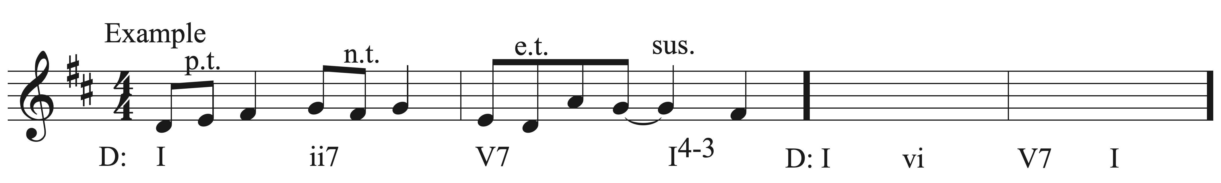 Part Writing Non-Chord Tones Sight Singing exercise example