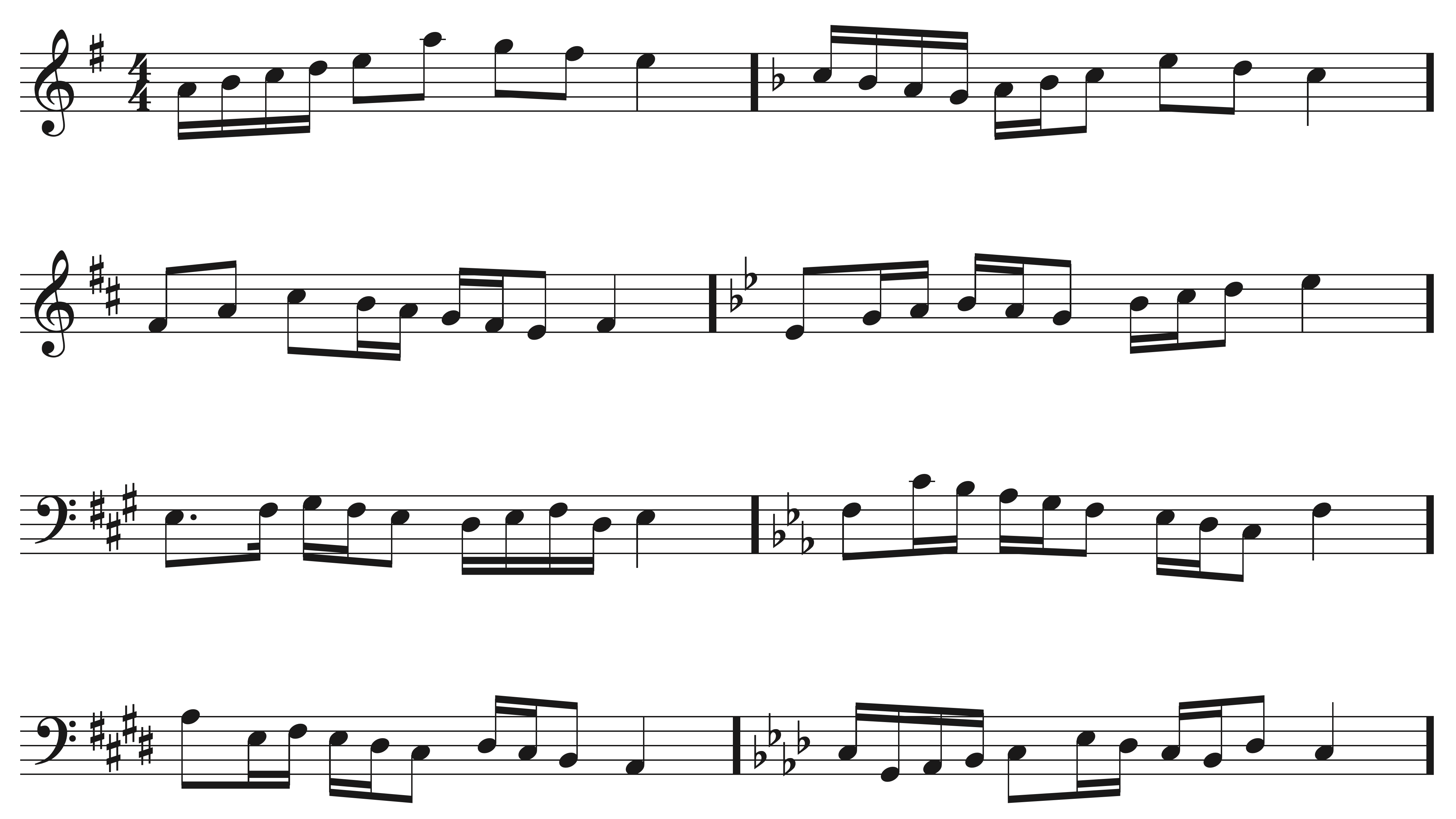 Modal Scales Sight Singing exercise example