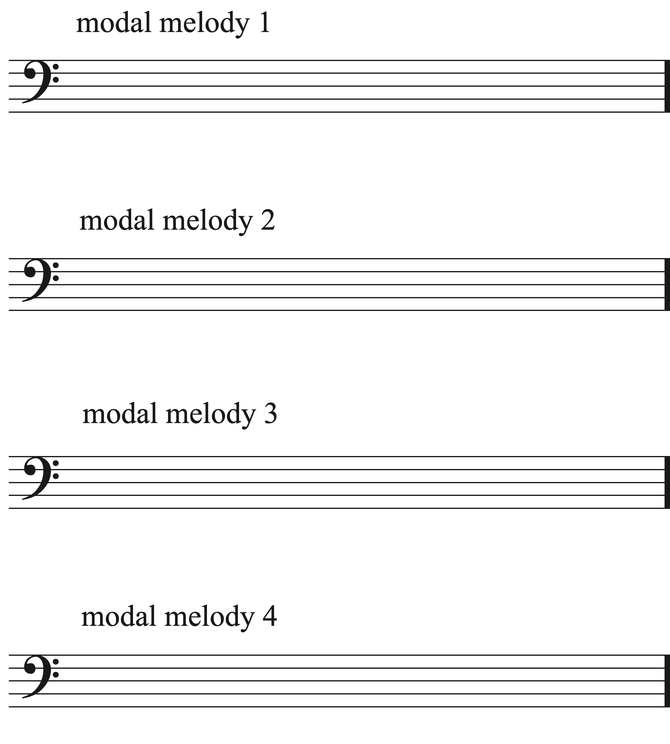Modal scale Aural Training exercise example