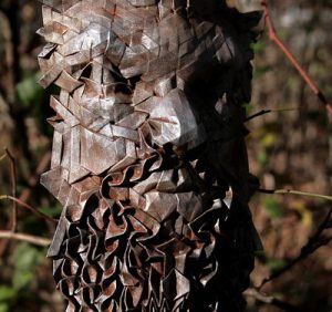 Metal art with sparkly mica-infused paint