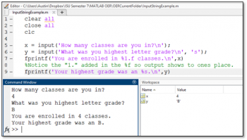 Chapter 5: Commands – A Guide to MATLAB for ME 160
