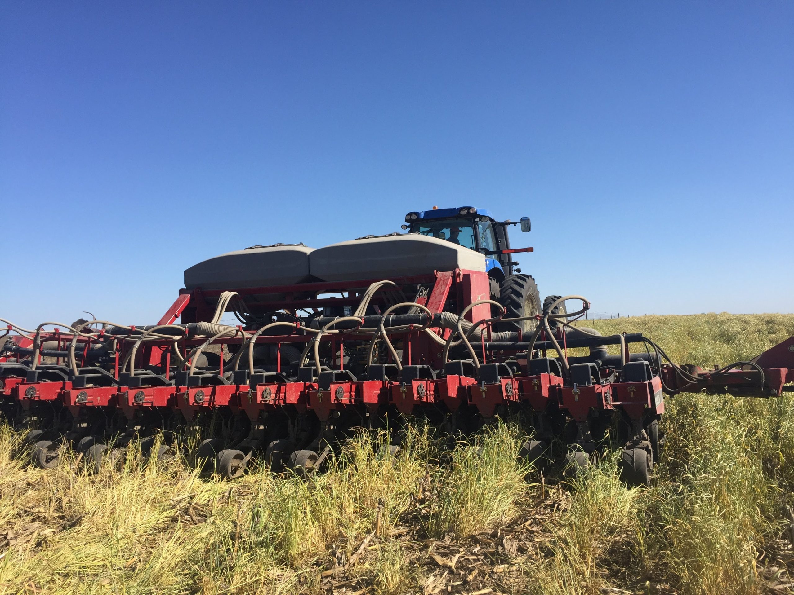 Photo of a tractor in a field.