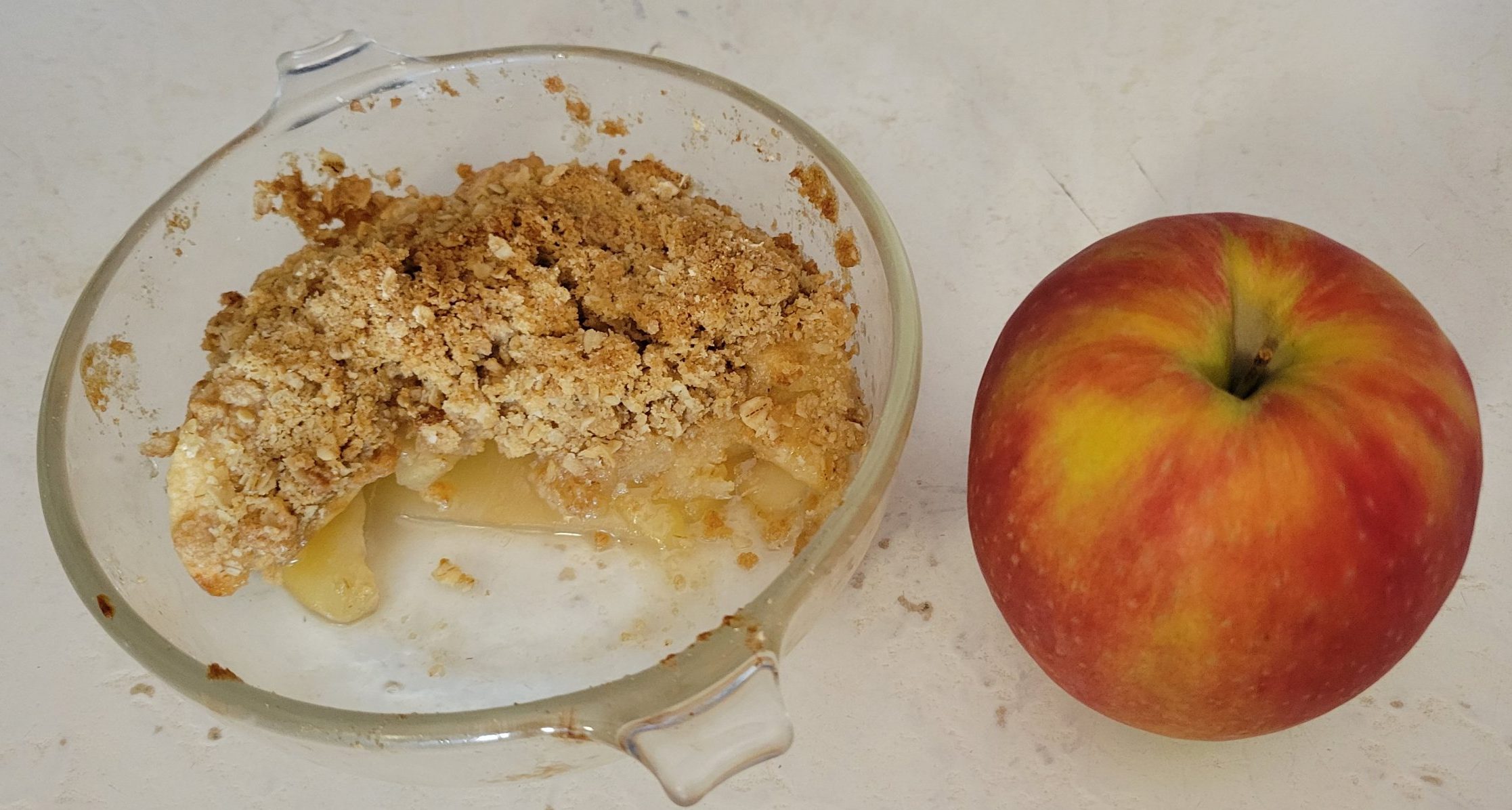 Apple crisp with a Pink Lady apple