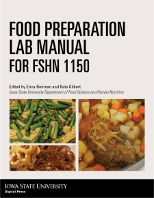 Food Preparation Lab Manual for FSHN 1150 book cover