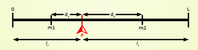 A line showing flanking markers around target locus position a