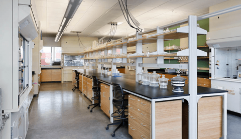 photo of lab tables and chairs