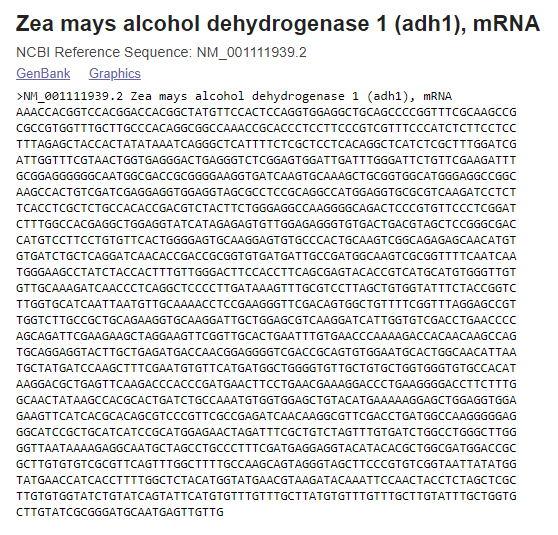 Long gene sequence shown in plain text from NCBI screenshot.